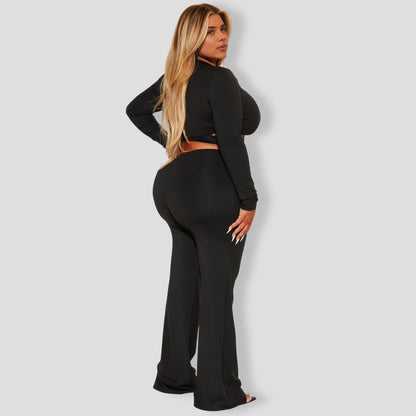 Twisted Pant Set - Black