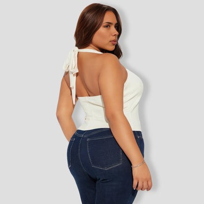 Cream Halter Top