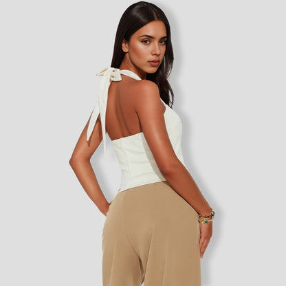 Cream Halter Top