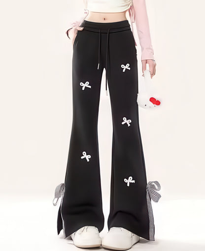 Bow-Tie Casual Flare Pants