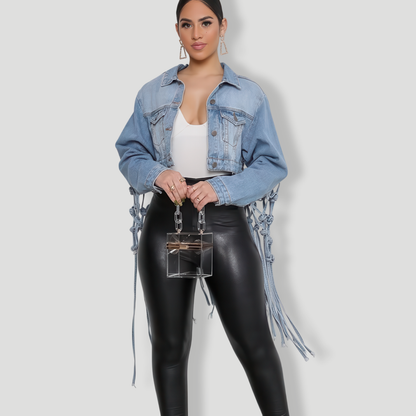 Denim Jacket Knotted Back
