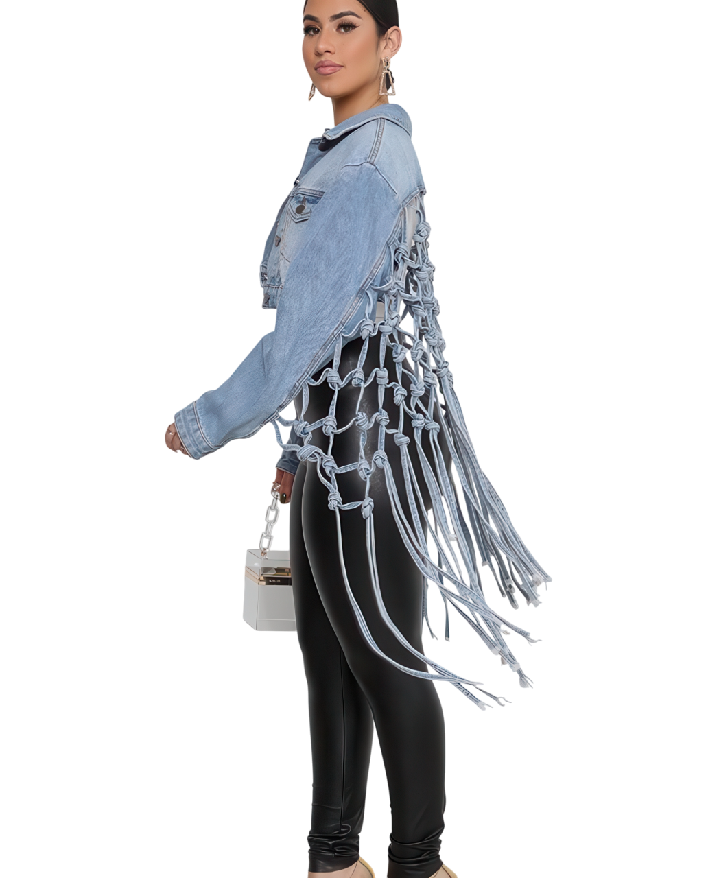 Denim Jacket Knotted Back