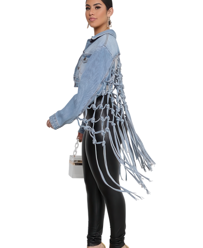 Denim Jacket Knotted Back