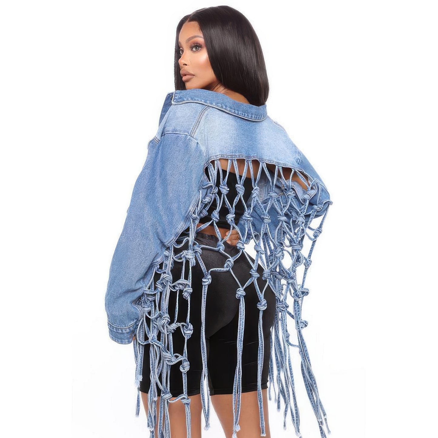 Denim Jacket Knotted Back