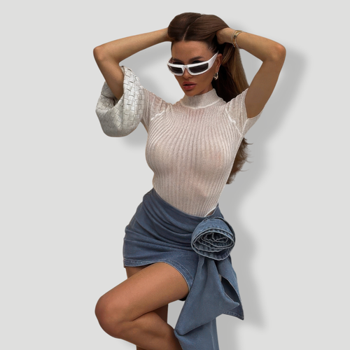 Rose Denim Mini Skirt